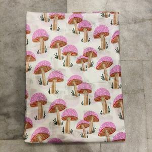 Mushroom Printed Eco-Friendly Organic Breathable Lightweight Combed Nonwoven <b>Cotton</b> Fabric Flower Theme Girls Apparel Bag - Product Image 3