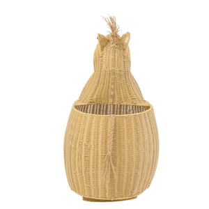 Elegant Handwoven Rattan Storage Basket Horse Shape Rattan <b>White</b> Baby Organizer Basket For Toys Organizer Nursery - Product Image 6