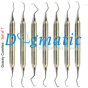 Ensemble de 7 instruments dentaires Gracey Curette en acier inoxydable chirurgical, manuels et réutilisables, pour le nettoyage parodontal - Product Image 3