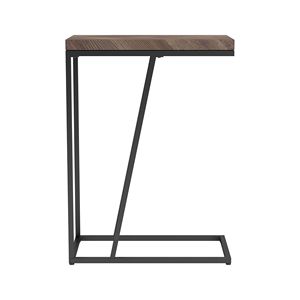 Tavolo Console Rustico con Motivo a Spina di Pesce e Dettagli in Nero Sabbiato - Product Image 6