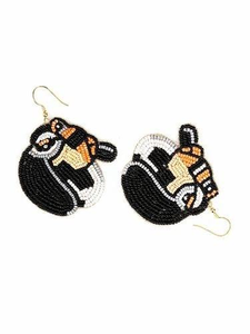 Boucles d'oreilles brodées de perles de rocaille, bijoux fantaisie, fabriquées à la main en Inde, multicolores, pour femmes et filles - Product Image 2