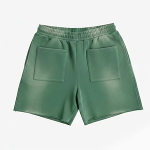High Quality Vintage Faded <b>Shorts</b> Heavy Weight Cotton Material Custom Logo Color Design Streetwear Comfortable <b>Long</b> Drawstring - Product Image 2