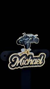 Hiphop Moissanite Pendentif Lettre Nom Argent 925 Bail Personnalisé Émail Noir Vvs Glacé Moissanite Plaqué Or Pendentif - Product Image 3