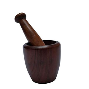 Mortier et pilon en bois massif écologique fait main 163 – Broyeur manuel de cuisine pour épices et herbes - Product Image 6