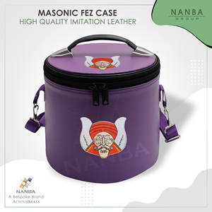 NANBA GROUP Embroidered Zipper Closure Fez <b>Case</b> Strap Large <b>Medium</b> Capacity Eco-Friendly Imitation Leather Masonic Customizable - Product Image 2