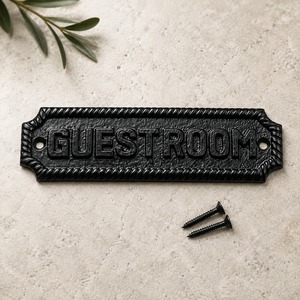 SHUBHAM - Placa de Latón Vintage para Puerta de Habitación, Duradera, Negra, con Nombre de Hotel, para Oficina, 156 mm - Product Image 1