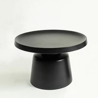 Table d'appoint Martini, nouveau design, ronde, en métal noir