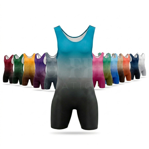 Traje de Lucha Libre Profesional Transpirable de Secado Rápido para Hombre, Ropa Deportiva de Compresión sin Mangas, Traje de Lucha Libre de una Pieza - Product Image 1