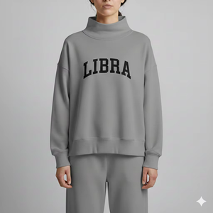 Women Long Front Oversized Mockneck Premium Warm Fleece Pullover Soft <b>Brushed</b> Cotton Relaxed Loose Fit Winter Sweatshirt - Product Image 1