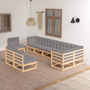 Ensemble de salon de jardin modulaire en pin massif, bois naturel pour un confort extérieur - Product Image 1