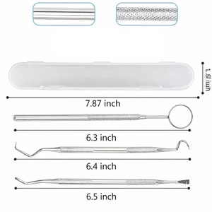 Kit d'Instruments Dentaires en Acier Inoxydable pour Soins Dentaires, Miroir Buccal, Pince, Outils d'Hygiène Dentaire, Ensemble de 6 Pièces Manuel - Product Image 3
