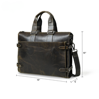 Sac pour ordinateur portable en cuir vieilli pour homme, mallette d'affaires |   Sac à bandoulière vintage pour ordinateur portable, idéal pour le travail et les voyages
