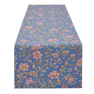 Customizable Floral Printed <b>Table</b> Cover with Frill and Piping Border Options for Home Use - Product Image 4