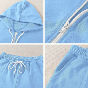 Conjunto Deportivo Unisex con Capucha, Manga Larga, Estampado de Diamantes de Imitación, Color Sólido, Cordón Ajustable, Corte Regular, Ropa Casual de Verano - Product Image 3
