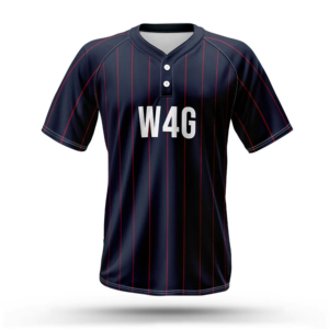 Men's Baseball Jersey Striped Navy Red Sublimated Print Moisture Wicking Short Sleeve Regular Fit All Seasons Apparel - Product Image 2