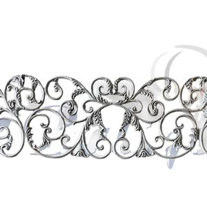 Rampe décorative royale en fonte gris naturel, hauteur 24 pouces, résistante aux intempéries, durable, pour balcons, villas, hôtels, vente en gros - Product Image 1