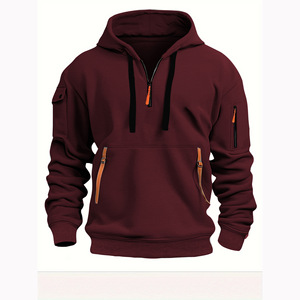 BD China Factory OEM Customize Logo Embroidery Multi Pocket Hooded Casual Spring Fleece Polyester Streetwear Oversize Men Hoodie - Product Image 3