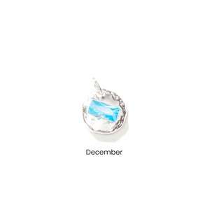 Collar de Topacio Azul con Colgante de Cuarzo, Bañado en Plata, con Dije Redondo en Forma de Moneda y Gema Rectangular Facetada - Product Image 1