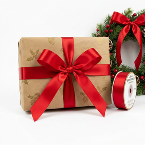 Ruban de satin rouge simple face de 25 mm en gros pour paniers, décors floraux, garnitures de vêtements, loisirs créatifs, décorations de fête, rouleaux - Product Image 4