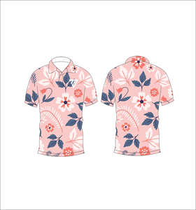 Polo à manches courtes pour hommes, imprimé feuilles florales roses, décontracté, mode été, T-shirt de golf - Product Image 6