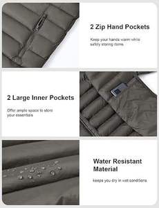 Lightweight <b>Packable</b> Down Coats Men Breathable Water Resistant Traveling Running Puffer <b>Jackets</b> Drop Shoulder Unisex Autumn Wear - Product Image 4