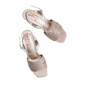 Sandales dorées à talons FN6116 Design élégant et fantaisie - Product Image 1