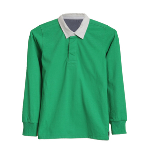 Maillots de rugby épais 100 % coton pour équipes de jeunes, avec logo brodé personnalisé, polos de sport classiques à manches longues pour garçons - Product Image 2