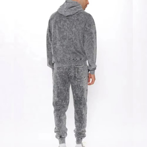 Men <b>Tie</b> <b>Dye</b> Hooded Sweatshirt Tracksuit <b>Set</b> Full Length Loose Fit Cotton Autumn Casual Wear With Side Pockets Elastic Waist - Product Image 2