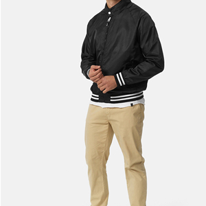 Custom Logo <b>Winter</b> Bomber <b>Jacket</b> Men's Premium Streetwear with Patchwork & Letter Design Front Logo <b>Waterproof</b> & Breathable - Product Image 4