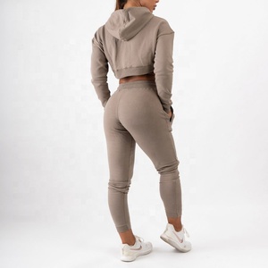 Conjunto Deportivo de Dos Piezas para Mujer, Moda 2023, Personalizable, Talla Personalizada, Forro Polar, Color Personalizado, Pantalones Jogger con Banda, Conjunto de Sudadera de Dos Piezas - Product Image 2