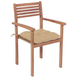 Set di 2 Sedie da Patio in Teak Beige Finemente Levigato, Design Standard - Product Image 2