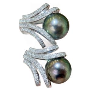 Boucles d'oreilles luxueuses en argent sterling 925 avec diamants, perles d'or naturelles de 11 à 12 mm, forte brillance, légères imperfections, design à crochet d'oreille, livrées avec un cadeau - Product Image 5