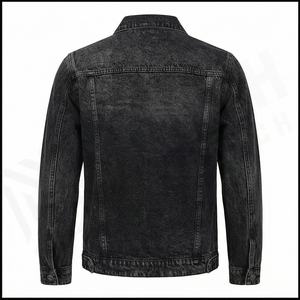 2025 OEM personalizado al por mayor de alta calidad chaqueta de mezclilla para hombre logotipo frontal manga regular Material personalizado transpirable de secado rápido - Product Image 3