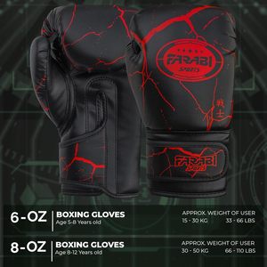ถุงมือชกมวยหนัง PU คุณภาพพรีเมียม Farabi สำหรับเด็ก MMA มวยไทย ฝึกซ้อม พร้อมสายรัดแบบ Hook and Loop ขายส่ง - Product Image 5
