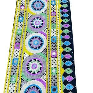 กระเป๋าใส่เสื้อผ้า อุปกรณ์เสริม เป็นมิตรกับสิ่งแวดล้อม ผ้าปักลายแบบกำหนดเอง สไตล์วินเทจ ลายปักชาติพันธุ์  ริบบิ้นลูกไม้  ผ้าแจ็คการ์ด 100% - Product Image 1