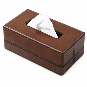 Boîte à mouchoirs élégante en cuir, porte-mouchoirs rectangulaire de luxe, étui à serviettes en similicuir pour accessoires de bureau, fournisseur - Product Image 1