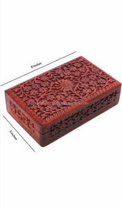 8 Inch Handcrafted Wooden Rectangle Jewelry <b>Box</b> Velvet Lining Buckle Closure Durable Storage Organizer for Gifts Accessories - Product Image 3