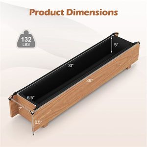 Bac à légumes surélevé en bois de pin 5L avec doublure de protection et trous de drainage pour jardinières intérieures/extérieures pour herbes, légumes et fleurs - Product Image 5