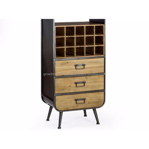 ตู้บาร์ไม้เนื้อแข็งทันสมัยพร้อมชั้นวางไวน์ ตู้สูงพร้อมลิ้นชัก เฟอร์นิเจอร์บาร์สำหรับห้องนั่งเล่น รุ่นใหม่ล่าสุดปี 2026 - Product Image 3