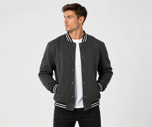 Varsity <b>jacket</b> designed for practical comfort with modern fit and sporty visual appeal for active casual everyday fashion use - Product Image 1