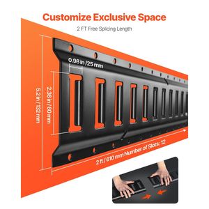 Kit Binari di Fissaggio E-Track Rinforzati, 2 Binari in Acciaio, Confezione da 4, per Fissaggio Carico fino a 900 kg, Accessori per il Controllo del Carico - Product Image 4