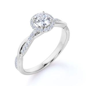 Anillo de Compromiso Único con Moissanita de Corte Redondo de 1.4 Quilates en Oro Blanco con Engaste de Puntas, Anillo de Propuesta Moderno y Elegante para Novias - Product Image 3