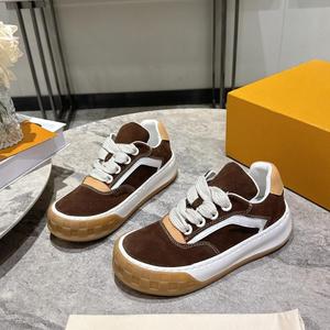 Designer <b>Shoes</b> Canvas Lace-up Sneakers Breathable Rubber Outsole Comfortable Thick Sole <b>Height</b> <b>Increasing</b> Sheepskin Lining <b>Shoes</b> - Product Image 4