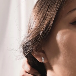 14k/18k Gold Emerald Lab Grown Diamonds Earrings Hoops DEF VVS Eternity Hoop Earrings for Women Fine Jewelry Earrings Wholesale - Product Image 2