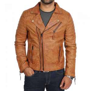 Chaqueta de Motociclista de Cuero Genuino para Hombre, con Cuello Alto, Diseño Moderno y Logotipo Personalizado, OEM - Product Image 3