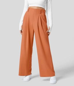 Wide Leg Regular Fit 100% Cotton Solid <b>Elastic</b> Waist Mid Waist Straight Casual Autumn Women's Trousers - Product Image 3