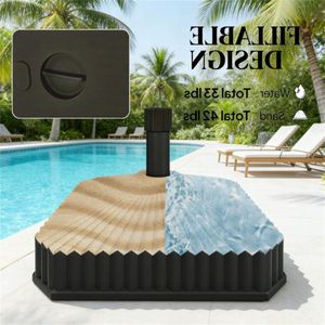 Base Cuadrada Negra para Sombrilla de Exterior - Base para Sombrillas de Terraza y Patio (Solo Bases) - Product Image 2