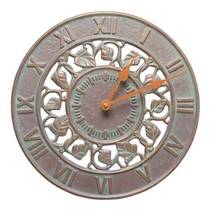 Antique Style Metal Wall <b>Clock</b> Roman Numerals Floral Design Quartz Analog Round Traditional Living Room Decor Wall <b>Clock</b> - Product Image 1