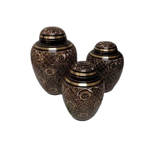 Urna Funeraria Metálica para Adultos con Diseño Grabado, Ataúd para Cenizas Humanas Masculinas o Femeninas - Product Image 1