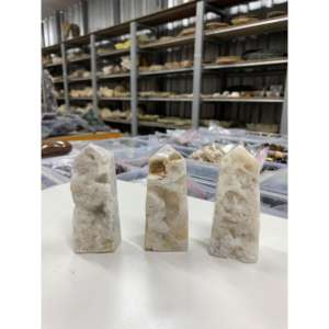 Polished 9 cm Natural <b>Snow</b> Agate Tower Crystal Point for Decorative Display and Collection - Product Image 2